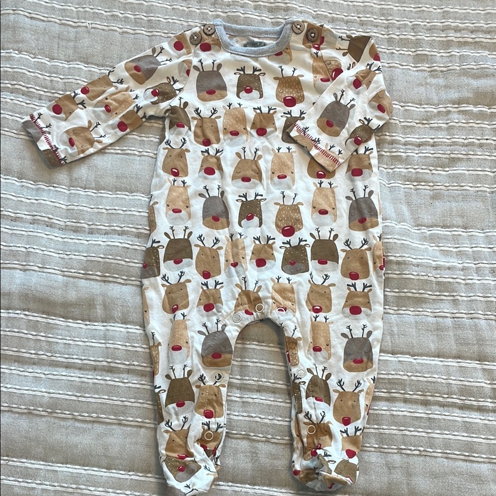Reindeer Print Kids One Piece